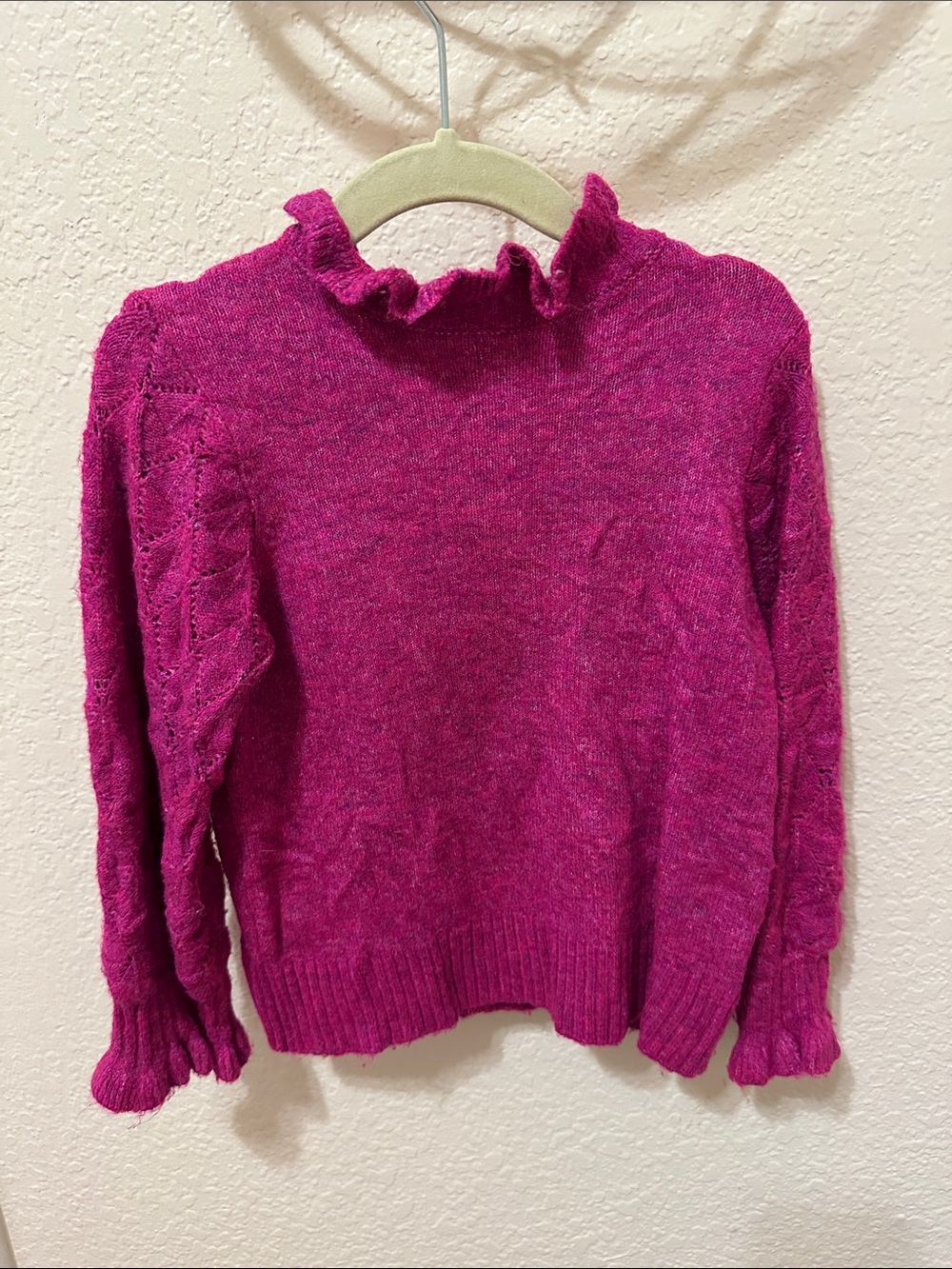 Janie and Jack Ruffled Turtleneck Sweater in Fuchsia
